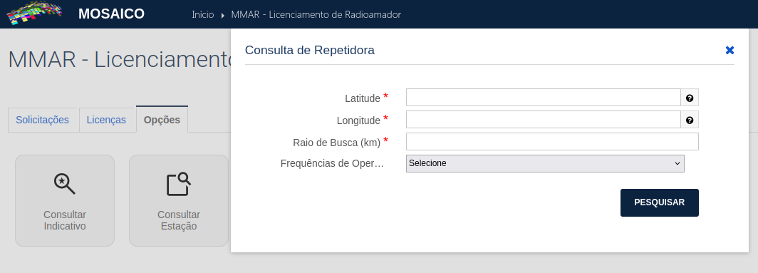 Consulta de repetidoras no MMAR - Radioamador